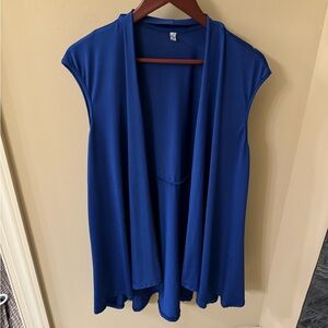 Blue Sleeveless Draped Vest - Size XXL